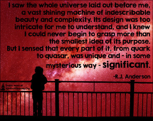 I saw the whole universe laid out before me, a vast shining machine of indescribable beauty and complexity.