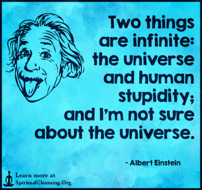 Two things are infinite - the universe and human stupidity; and I'm not sure about the universe.
