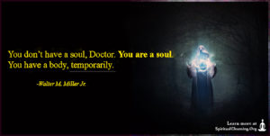 You don’t have a soul, Doctor. You are a soul. You have a body, temporarily.