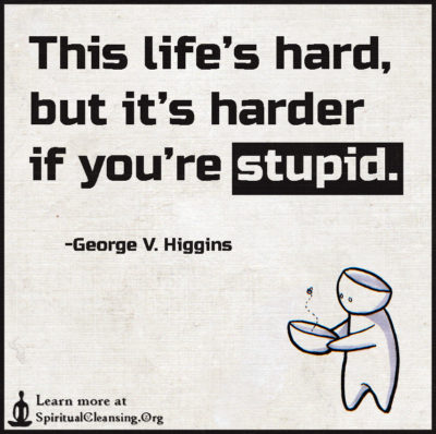 This life’s hard, but it’s harder if you’re stupid.