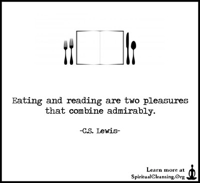 Eating and reading are two pleasures that combine admirably.