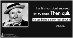 If at first you don't succeed, try, try again. Then quit. No use being a damn fool about it.