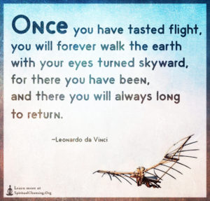 Once you have tasted flight, you will forever walk the earth with your