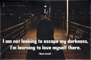 I am not looking to escape my darkness,I'm learning